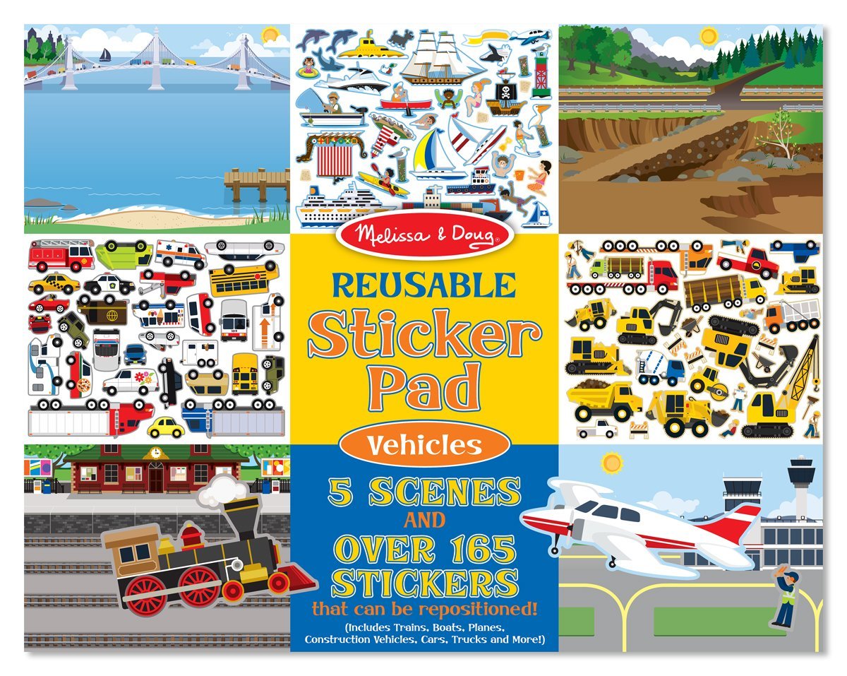 Melissa and Doug Vehicles Reusable Sticker Pad