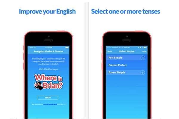 Where is Brian? English Tenses and Verbs Quiz App